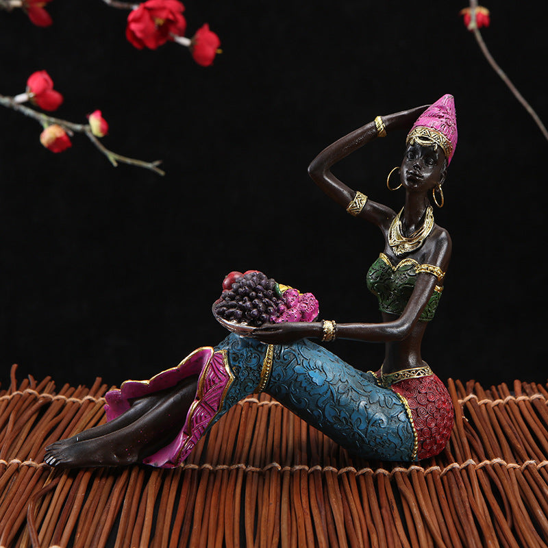 Figurine style africain en résine