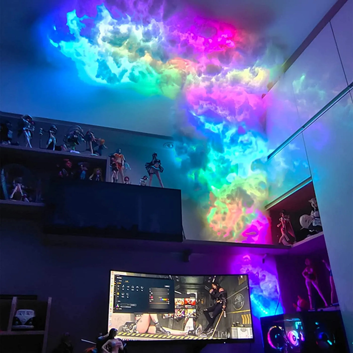 Decorative cloud with LED