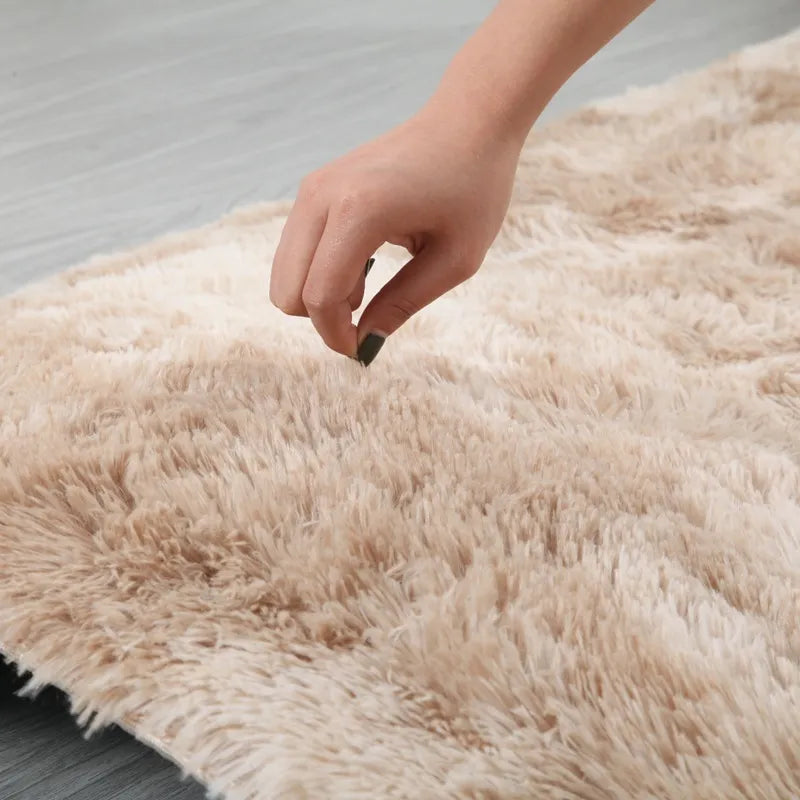 Oval fur rug
